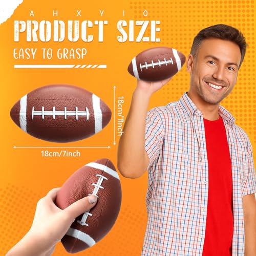 Libima 24 Pcs Mini Inflatable Football 7 Inch Small Rubber Football Sports Playground Balls for Outdoor and Indoor Games Gifts Party Favors