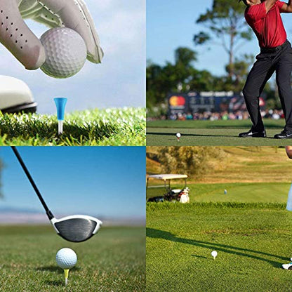 Crestgolf Rubber Cushion Top Plastic Golf Tees Mixed Colors Pack of 50pcs - size: 2-3/4"