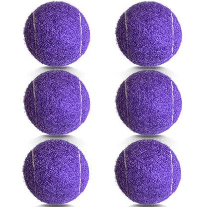 Tennis Balls, 6 Pack Advanced Training & Practice Tennis Balls for Beginners, High Visibility Pet Dog Playing Balls - color: Purple