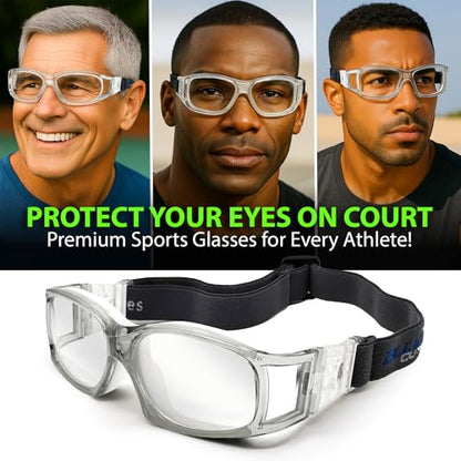 BLUE CUT Safety Outdoor Sports Goggles Unisex Anti Fog Ideal For Basketball Racquetball - color: Gray