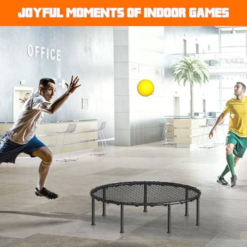 Roundnet Game Set Beach Ball Game Set with 3 Balls, High-Elasticity PE Net, Storage Carrying Case, Perfect for Lawn Beach Backyard Outdoor Games for Adults and Family (Air Pump not Included)