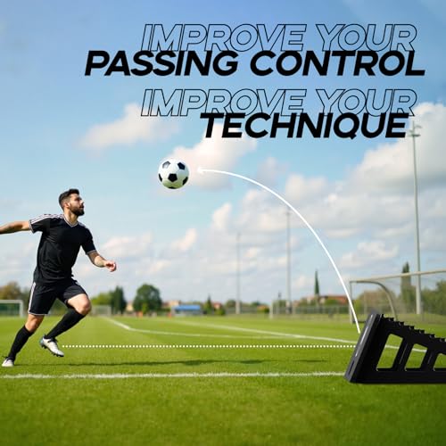 Soccer Rebounder Board Trainer，2 Way Kickback Panel for Passing, Shooting Ball Control Solo Team Football Training Equipment for Agility, Reflex Skill Drills