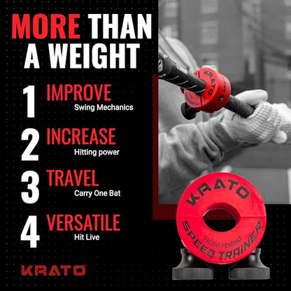 Krato Bat Weight - Baseball and Softball Bat Training Weight for Youth, High School, College - size: 40 Oz