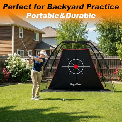 Gagalileo Golf Target Cloth: Protective Net Portable Easy Setup with S-Hooks & Ropes Indoor Outdoor Practice All Golfers Training Accuracy for Backyard Garage