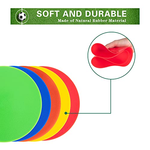 Spot Markers 4.72 Inch 9 Inch Non Slip Rubber Floor Markers Flat Field Cones Poly Dots for Soccer Basketball Sports Speed Agility Training and Drills - style: 9inch 6pcs