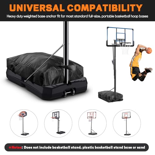 Heavy Duty Weighted Base Anchor for Portable Basketball Hoops Can Hold in Excess of 360 lbs, Weather Resistant Universal Basketball Hoop Weight for Base, to Secure Basketball Hoop, Black