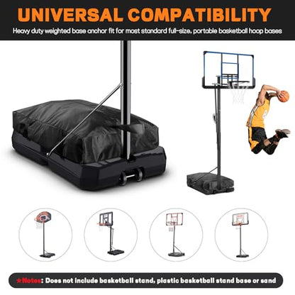 Heavy Duty Weighted Base Anchor for Portable Basketball Hoops Can Hold in Excess of 360 lbs, Weather Resistant Universal Basketball Hoop Weight for Base, to Secure Basketball Hoop, Black