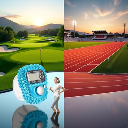 Electronic Finger Tally Counter Clicker Counter,Portable Digital Display Tally Counter,Convenient Resettable Mini Lap Counter for Golf Goods Counting Accessories,Track and Field Lap Counters - color: Blue