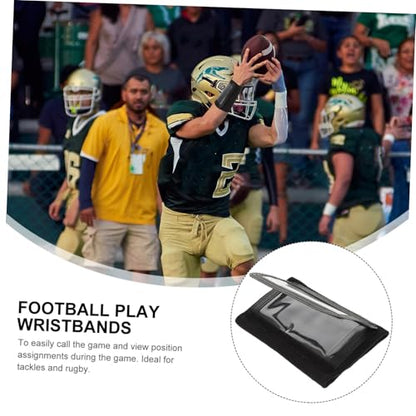 Football Wristband Quarterback Tactical Play Wrist Sleeve Black Medium Training Equipment Outdoor Sports Wristband for Football Accessories