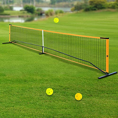 YIYIBYUS Portable Pickleball Net Set with 4 Pickleball Paddles Pickleball Net Carry Bag 22 FT Pickleball Net Regulation Full Size for Driveway, Home, Backyard Weather Resistant Metal Frame