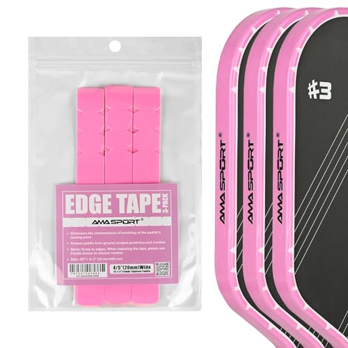 PICKLETECH Pickleball Paddle Protection Tape - Paddle Head Edge Guard - Racket Edge Protection Tape -Fit Perfectly Curved Edge -No Wrinkling - color: Clear Pink, size: Width 20mm