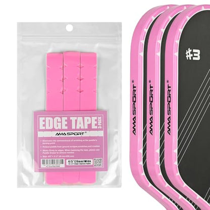 PICKLETECH Pickleball Paddle Protection Tape - Paddle Head Edge Guard - Racket Edge Protection Tape -Fit Perfectly Curved Edge -No Wrinkling - color: Clear Pink, size: Width 20mm