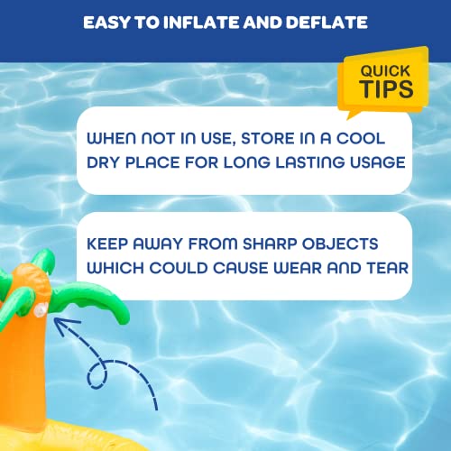 Giant Inflatable Palm Tree Volleyball Net Set w Ball- 12 ft Long Extra Large Size-Durable Thick PVC Material, Easy to Inflate- Outdoor/Backyard Summer BBQ Pool Party, Kids, Teens Water Toy Game Float
