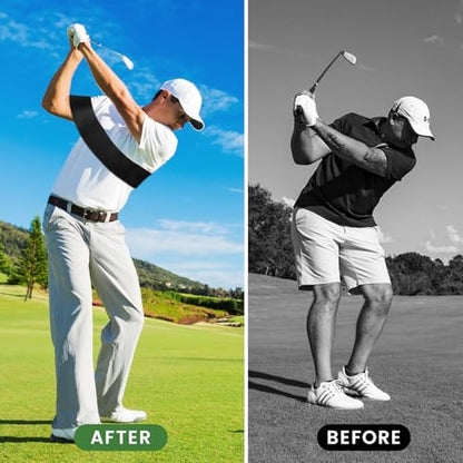 Slider Golf Training Aid, Golf Swing Arm Band for Correct Swing Posture & Maintain Stability, Foldable Elastic Band, Trainer for Left & Right Arm