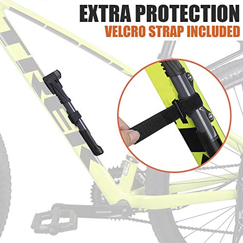BV Mini Bike Pump Portable Frame Pump, Shock Pump for Bike Shock, Air Ball Pump Inflator with Ball Pump Needles, Mini Pump Fits Presta & Schrader- Smart Valve - style: Mini Pump