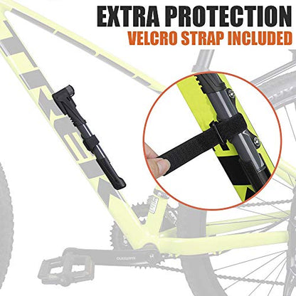 BV Mini Bike Pump Portable Frame Pump, Shock Pump for Bike Shock, Air Ball Pump Inflator with Ball Pump Needles, Mini Pump Fits Presta & Schrader- Smart Valve