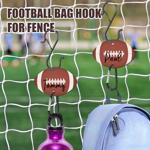 CroBlissful 6 Pcs Bag Hook for Fence Baseball Football Basketball Tennis Team Gifts Bag Clip Sports Backpack Buckle with Acrylic Board for Bat Water Bottle Player Lover Gifts - color: Mainly Brown