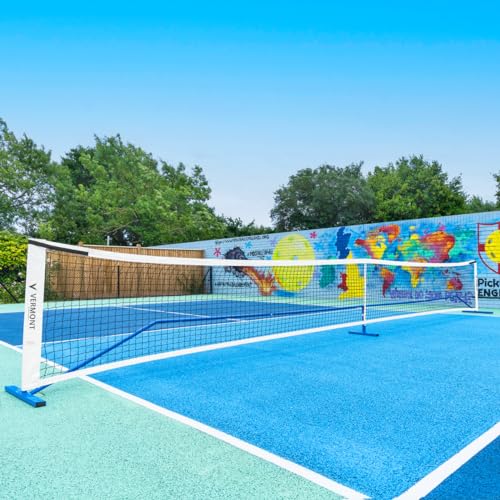 Vermont Procourt Combi Net | Net for Tennis, Badminton, Pickleball & Soccer-Tennis | Portable Badminton Set | Mini Tennis & Badminton Sets for Backyards - color: 10ft Wide (Half Court Pickleball Only)