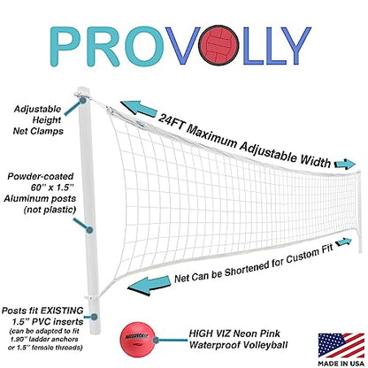 DUNNRITE Products ProVolly Retrofit Pool Volleyball Kit
