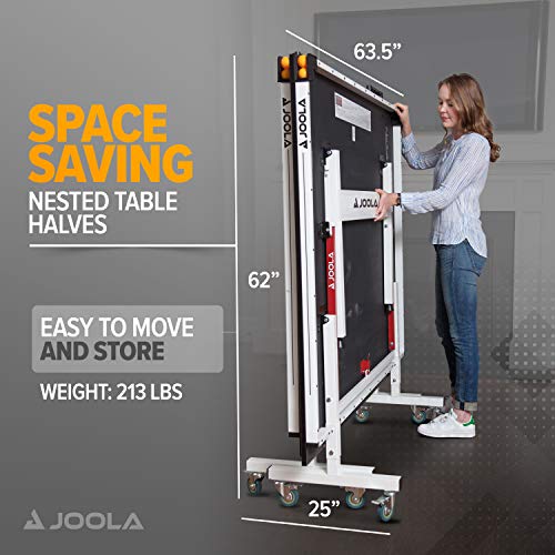 JOOLA Rally TL Professional MDF Indoor Ping Pong Table w/Quick Clamp Table Tennis Net & Post Set - 10 Minute Easy Assembly - Corner Ball Holders - Tournament Quality - Includes Playback Mode - size: 18mm