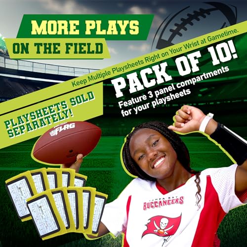 Football Play Wristbands - Youth Quarterback Gear - Wristband Playbook for Football and Softball Signs - color: Yellow