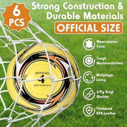 12 Pcs Soccer Balls for Adult Bulk Deflated Soccer Balls Official Size 4 5 with Pumps Outdoor and Indoor Training Practice Football for Sports Game Birthday Gift Party - size: Size 4