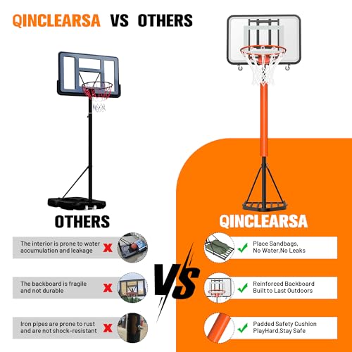 Basketball Hoop Outdoor 7.1-8.9ft Adjustable,Basketball Portable Hoops & Goals for Kids,Youth,and Adults in Backyard/Driveway/Indoor,33 Inch Shatterproof Backboard and Larger Base