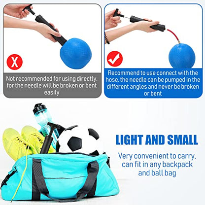 Zhehao Ball Pump Bulk Air Pump for Sports Balls Soccer Ball Pumps with Needle Extension Hose Christmas Portable Hand Pump Inflation Kit for Football Basketball Christmas Shoeboxes