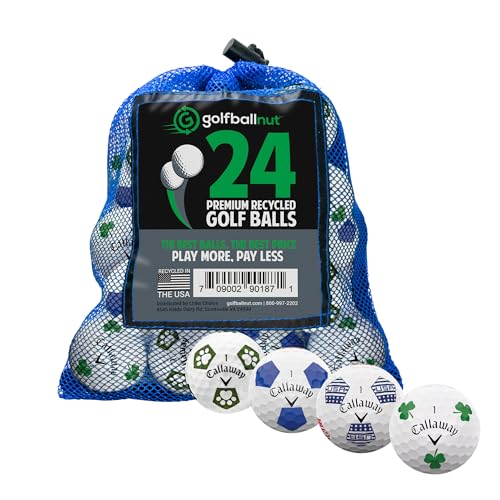 Recycled Golf Balls for Callaway Chromesoft Truvis Mix - Used Golf Balls Bulk 3A Good Condition – Includes Mesh Bag – (24-48) Pack, White