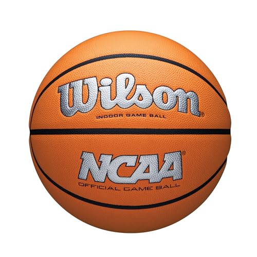 WILSON NCAA Evo NXT Official Indoor Game Basketballs - Sizes 6 and 7 - color: Silver/Orange, size: Size 6 - 28.5"