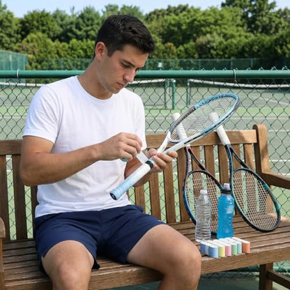 6 Pcs Tennis Racket Grip Tape, Tennis Racquet Replacement Grip Tape Non-Slip Badminton Racket Grips Tapes Sweat Absorbent Pickleball Overgrip Tapes for Badminton Pickleball Tenni (Gradient Color)