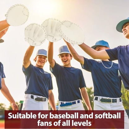 VioraWhite Pancake Baseball and Softball Training Glove - Flat & Soft Premium PVC Fielding Gear for Left-Hand Throw, Great Choice for Teens - color: White