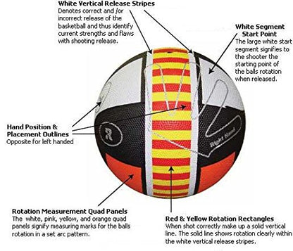 The Shooting Coach® Training Basketball, Improve Shooting Form and Develop The Perfect Jump Shot with Every Release, Identify Proper Release and Rotation and Fix Bad Shooting Habits (Men's)