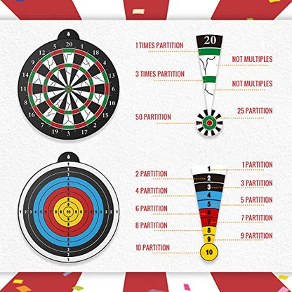Dart Board - 12pcs Magnetic Darts - Excellent Indoor Game and Party Games - Gifts for 5 6 7 8 9 10 11 12 Year Old Boy Kids - style: Black