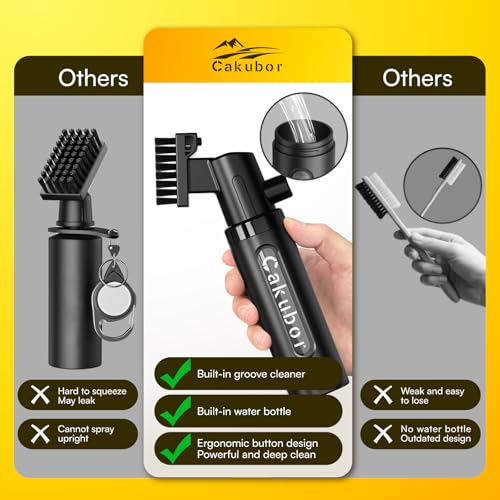 Pro Golf Club Cleaner: 4oz Water Bottle with Groove Cleaner, Heavy-Duty Retainer Clip, Large Nylon Bristles for Deep Clean, Ergonomic Button Design, Essential Golf Accessories & Gifts for Men