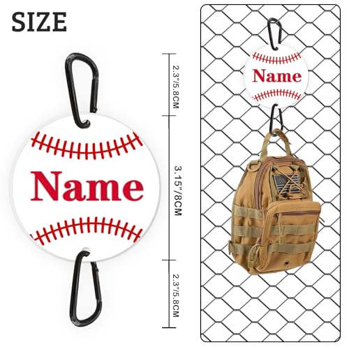 ubmpj Custom Baseball Bag Hook for Fence Personalized Baseball Backpack Clip with Name Photo for Hanging Soccer Tennis Basketball Football Softball Players Athletes
