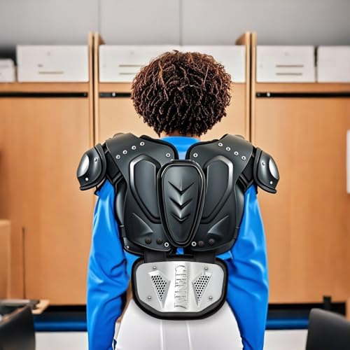 Football Back Plate, Lower Backplate with Hard Shell, High Impact Padding and Durable Adjustable Straps for Youth and Adults - color: Silver, size: Youth