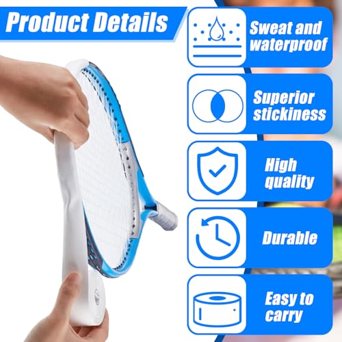 Deekin 2 Pieces Racket Protection Tape Racquet Head Guard for Tennis Practice Racquetball, 16.4' Roll - color: White