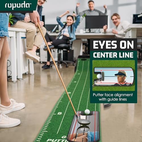 ropoda 9ft Golf Putting Green, Classic or with a Putting Mirror - color: Black With Mirror