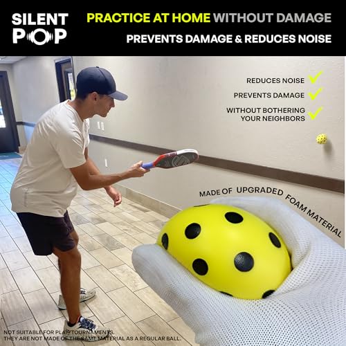 WES Silent Pickleball Balls - Foam & Soft Practice Pickleballs with Exact Real Ball Bounce - Quiet Pickle Balls for Indoor Use