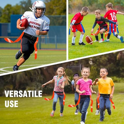 Adjustable Flag Football Belts for Youth/Adults, Set of 4/10 Tear-Resistant Belts for Football Training/Games/Outdoor - color: 4 Pcs: 2 Blue and 2 Red