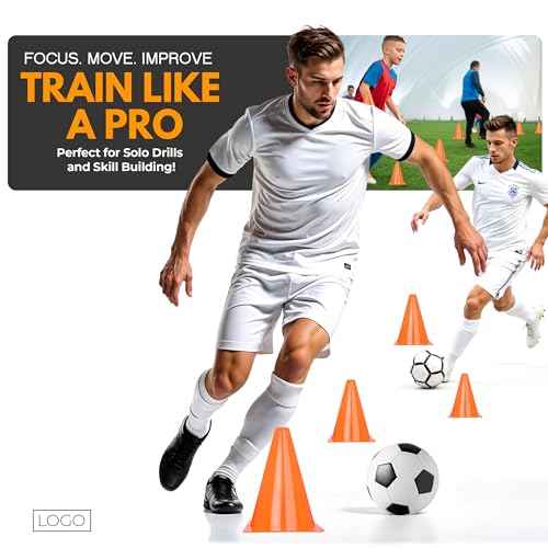 7 Inch (12/30 PCs) Soccer Cones for Training Kids with Mesh Bag - Small Traffic Cones for Sports Training - Flexible Conos for Soccer Practice, Basketball & Football Drills Equipment - style: Orange - 30 Pack