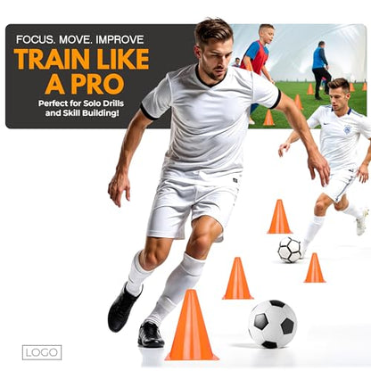 7 Inch (12/30 PCs) Soccer Cones for Training Kids with Mesh Bag - Small Traffic Cones for Sports Training - Flexible Conos for Soccer Practice, Basketball & Football Drills Equipment - style: Orange - 30 Pack