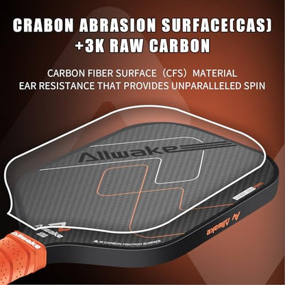 Pickleball Paddles, USAPA Approved, 3k Friction Surface Carbon Fiber Pickleball Paddle, Durable &Lightweight Pickleball Rackets for Adults - color: Black&Brown Pickleball Paddles