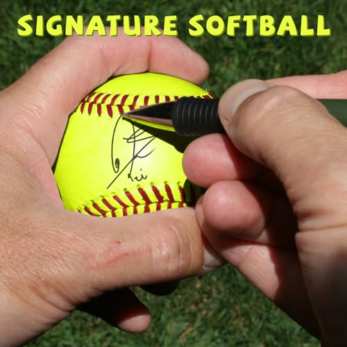 6 Pack Sports Practice Softballs - 12-Inch Official Size and Weight Slowpitch Softball, Unmarked & Leather Covered Training Ball for Games, Practice and Training, yellow