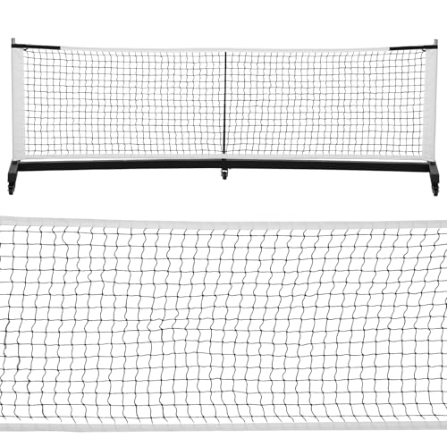 Portable Folding Net with Wheels Professional Pickle Ball Game Net Stand 22Ft Lightweight Training Practice Equipment