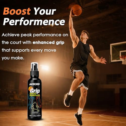 Grip Spray for Basketball Shoes- Anti Slip Sneaker Traction Spray for Rubber Soles, Court Grip Enhancer- Improve Sole Traction & Gym Floor Grip - Grip Spray Basketball Accessory - 4 Floz