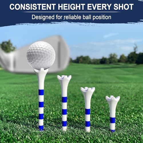 SPORTIC Professional Plastic Golf Tees 3-1/4" 30/50/100 Pack – Durable Driver Tees with Low-Friction 4-Prong Head for Straighter Shots, Consistent Height for Distance, Driving Range & Course - color: Blue 3-1/4" (50pcs)
