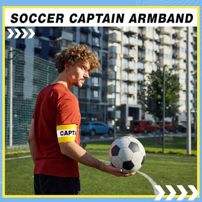 VioraWhite 12pcs Captain Arm Bands for Soccer Captain Armband Adjustable Unisex Elastic for Team Training - color: Yellow