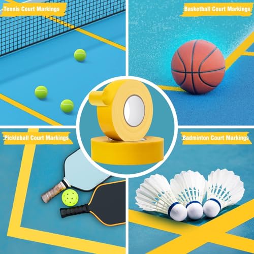 Pickleball Tape for Outdoor Court, Temporary Pickleball Court Lines, Court Marking Kit for Pickleball, Basketball, Badminton